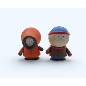 VINTAGE SOUTH PARK MEZCO FIGURES STAN & KENNY 2006 PLZ READ